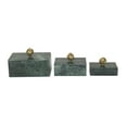 thumbnail image 1 of DecMode Green Marble Decorative Box with Gold Final, 3 Count, 1 of 7