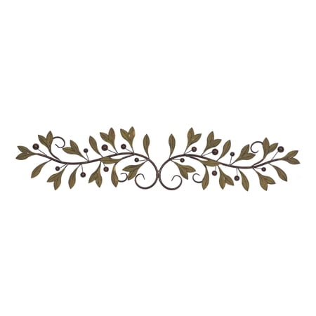 DecMode Green Metal Leaf Wall Decor