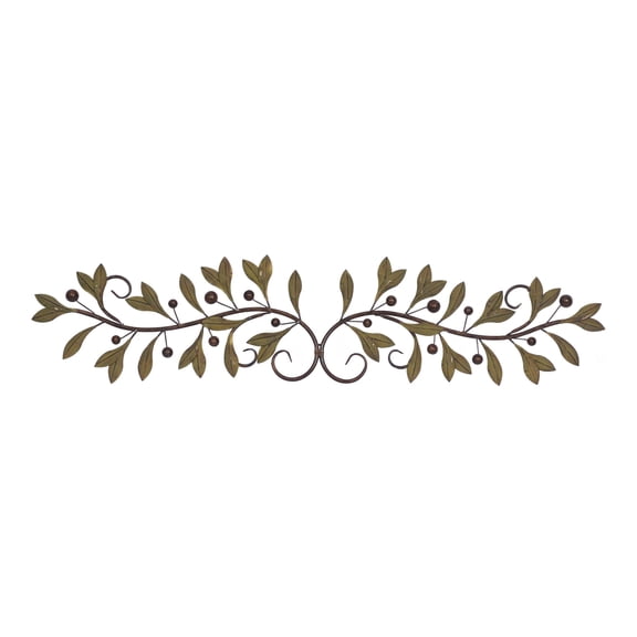 DecMode Green Metal Leaf Wall Decor
