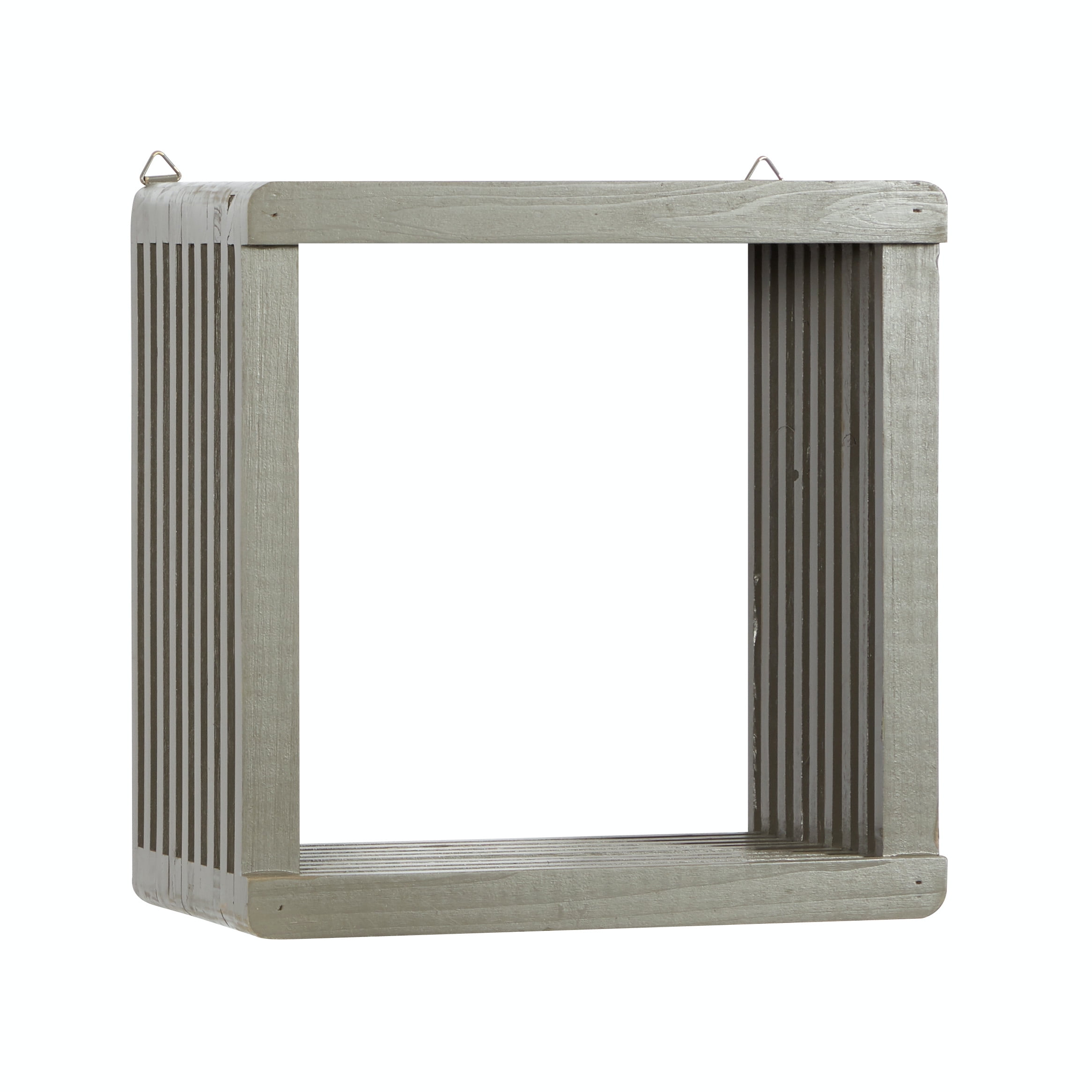 DecMode Grey Wood Contemporary Wall Shelf