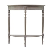 DecMode Half-Round Shape, Solid Pine Wood, Classic and Traditional Console Table, 32W x 12L x 32H, Light Brown with Whitewash/Neutral Finish