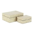 thumbnail image 1 of DecMode Handmade Cream Mother of Pearl Shell Decorative Box with Hinged Lid, 2 Count, 1 of 18