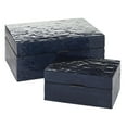 thumbnail image 1 of DecMode Handmade Mosaic Storage Dark Blue Mother of Pearl Shell Decorative Box, 2 Count, 1 of 12