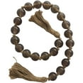 thumbnail image 1 of DecMode Handmade Round Dark Brown Glass Garland with Tassel with Knotted Brown Jute, 1 of 17