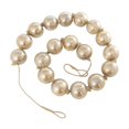 thumbnail image 1 of DecMode Handmade Round Extra Long Frosted Orb Brown Glass Garland with Tassel with Knotted Jute Rope, 1 of 7