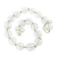 thumbnail image 1 of DecMode Handmade Round Extra Long Frosted Orb Clear Glass Garland with Tassel with Knotted Jute Rope, 1 of 7