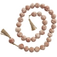 thumbnail image 1 of DecMode Handmade Round Intricately Shaped Large Distressed Orange Ceramic Garland with Tassel, 1 of 11