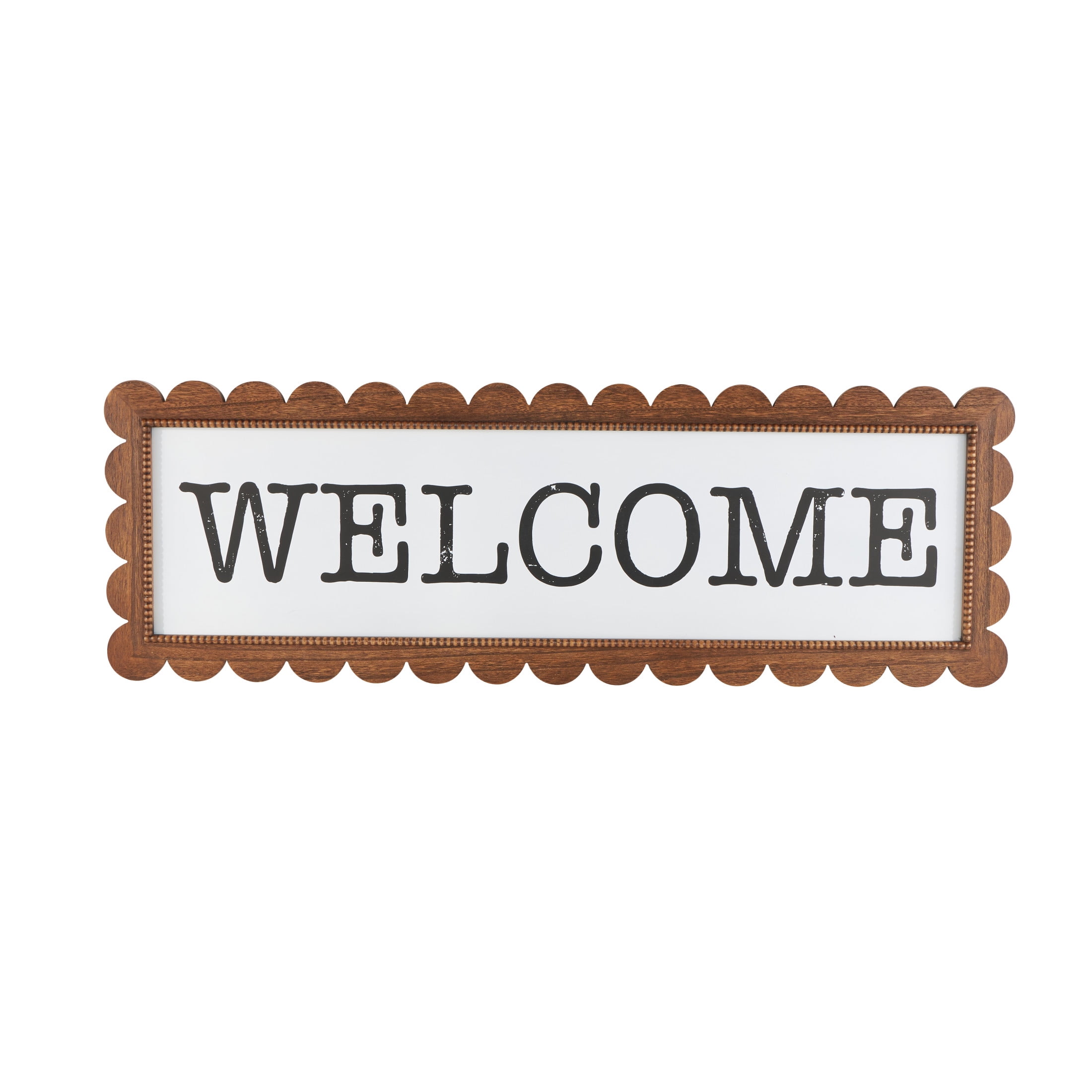 DecMode Sign Handmade Welcome Wood Decorative Sign with Black Lettering, 1-Piece