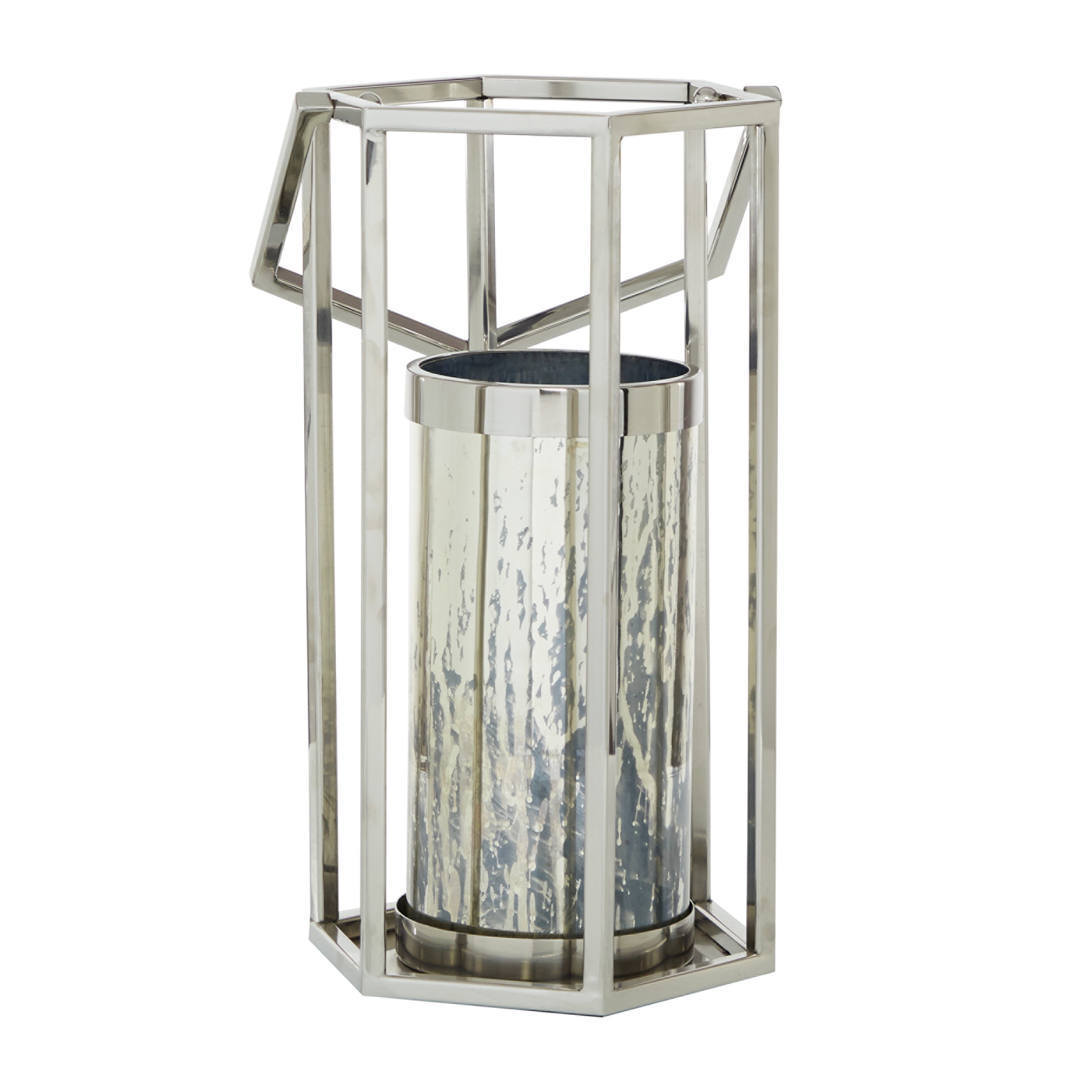 Elegant Silver Stainless Steel Hanging Candle Lantern