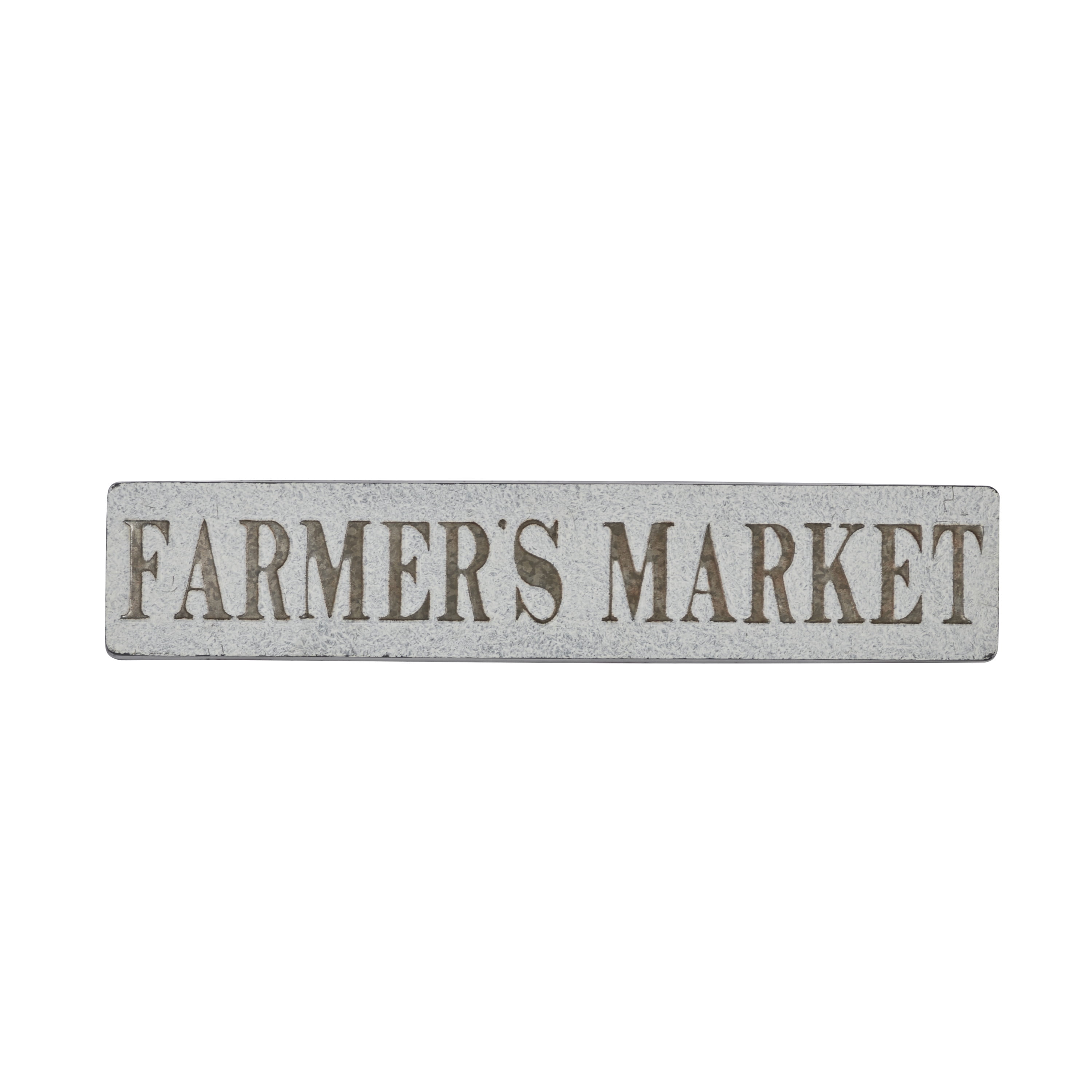 Beige and White Iron Rectangular Farmhouse Wall Sign