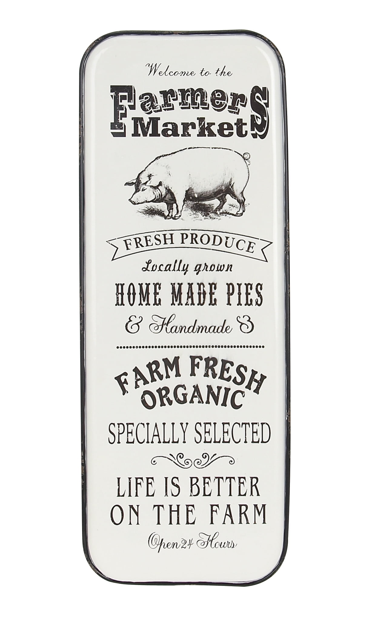 DecMode Indoor Black Iron Farmers Market Wall Decor, Set of 1