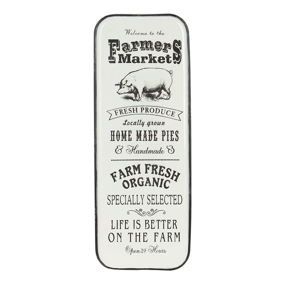 DecMode Indoor Black Iron Farmers Market Wall Decor, Set of 1