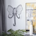 thumbnail image 1 of DecMode Indoor Black Metal Industrial Elephant Wall Decor, 1 of 10