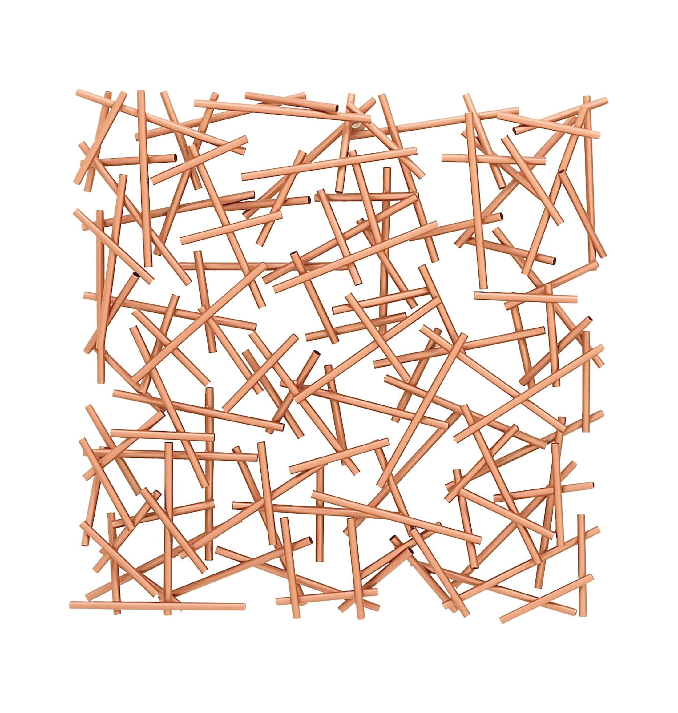 Copper and Silver Abstract Metal Wall Decor, 20" x 20"