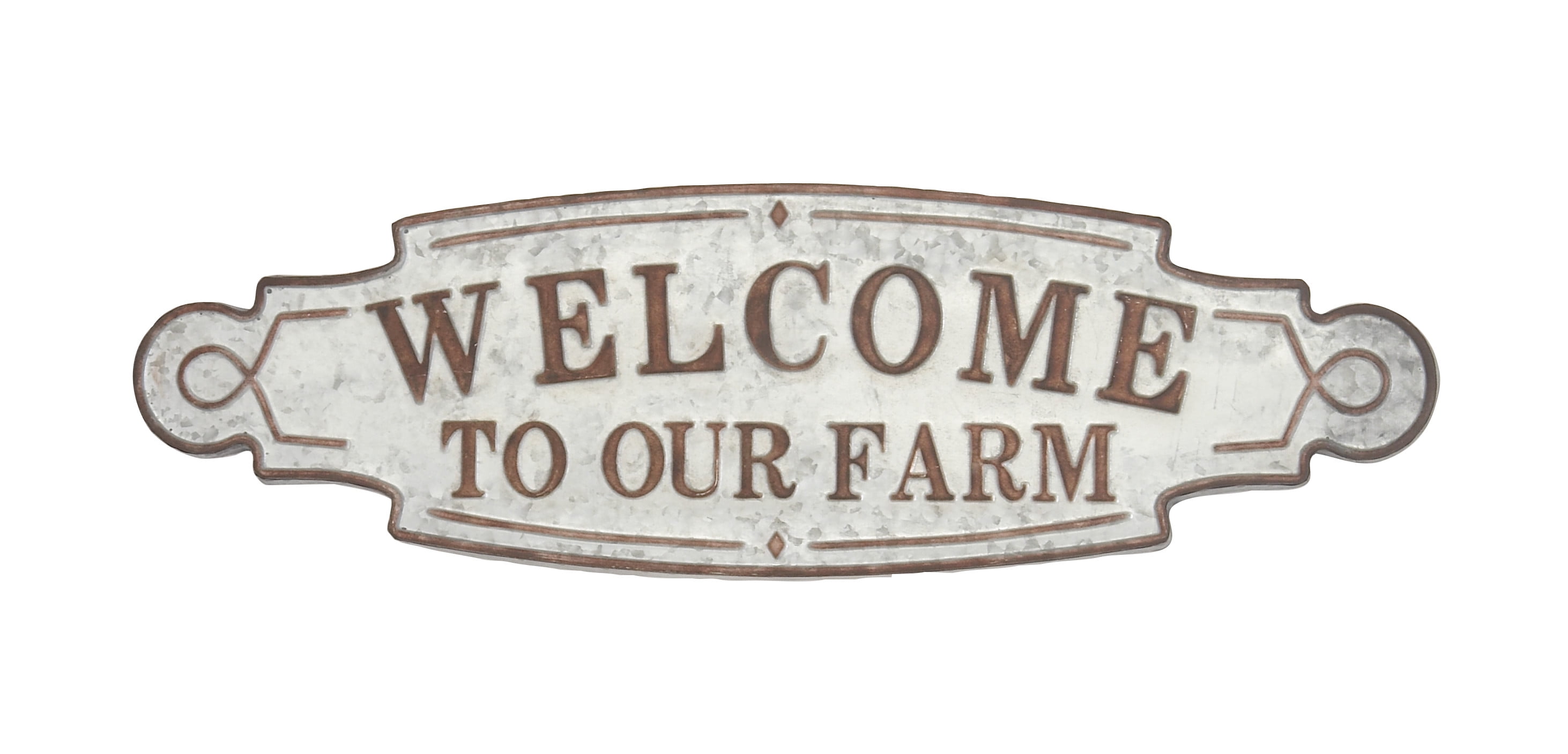 Rustic Brown and Gray Iron Farmhouse Wall Sign