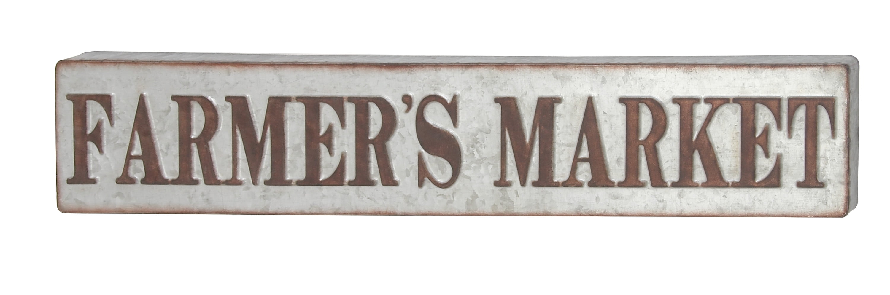 Gray Iron Rustic Farmhouse Rectangular Wall Sign