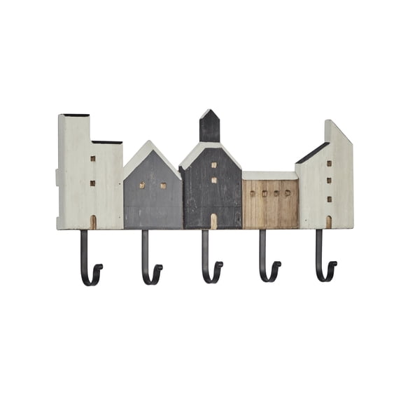 DecMode Indoor Multi-Colored Wood Farmhouse Wall Hook