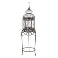 thumbnail image 1 of DecMode Scroll Indoor Outdoor On Removable Stand Black Metal Birdcage with Latch Lock Closure and Top Hook, 1 of 15