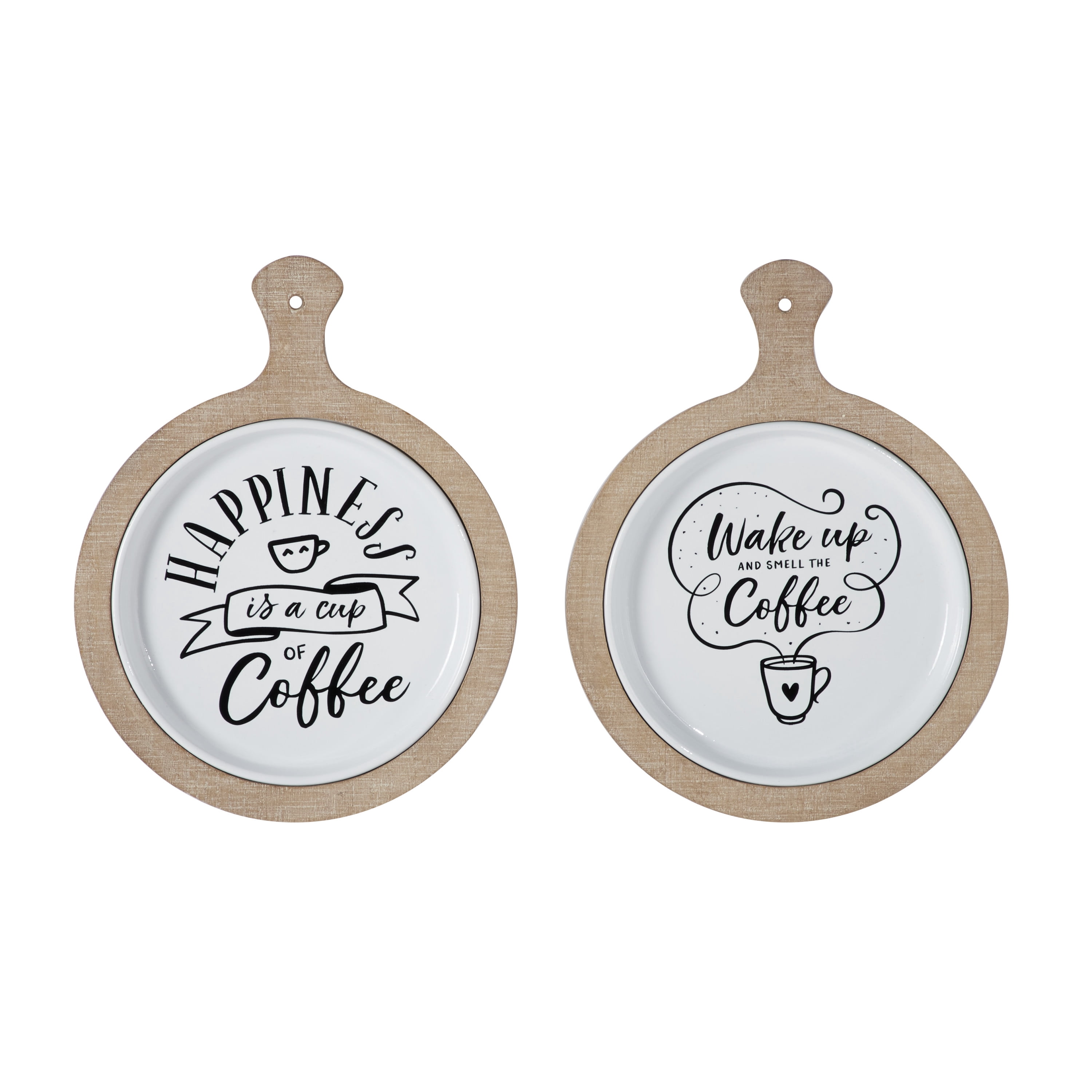 DecMode Indoor White Metal Farmhouse Wall Decor, Set of 2