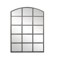 thumbnail image 1 of DecMode Industrial Metal Arched Window Pane Shape Wall Mirror with Dark Gray Finish, 30"W x 40"H, 1 of 14