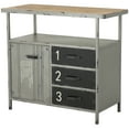 thumbnail image 1 of DecMode Industrial Metal Cabinet, 36"W x 32"H with Numbers and Text Typography and Gray/Black Finish, 1 of 12