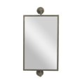 thumbnail image 1 of DecMode Industrial Rectangular Metal Wall Mirror with Pull Handle Design and Black Finish, 14"W x 28"H, 1 of 14