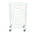 thumbnail image 1 of DecMode Industrial White Metal Rolling Laundry Basket, 17"W x 24"H, 1 of 14
