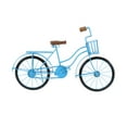 thumbnail image 1 of DecMode Iron Vintage Inspired Bicycle Table Décor with Handles 18"W x 11"H, Bright Blue and Warm Brown Seat Finish, 1 of 10