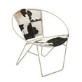 thumbnail image 1 of DecMode Leather Lounge Chair with Silver Frame, Black, Set of 2, 1 of 8