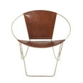 thumbnail image 1 of DecMode Leather Lounge Chair with Silver Frame, Brown, Set of 2, 1 of 9