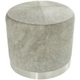 thumbnail image 1 of DecMode Leather Patchwork Stool with Silver Metal Base, Gray, 1 of 11