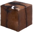 thumbnail image 1 of DecMode Leather Stool, Brown, 1 of 10