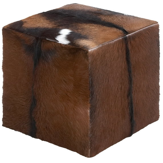 DecMode Leather Stool, Brown