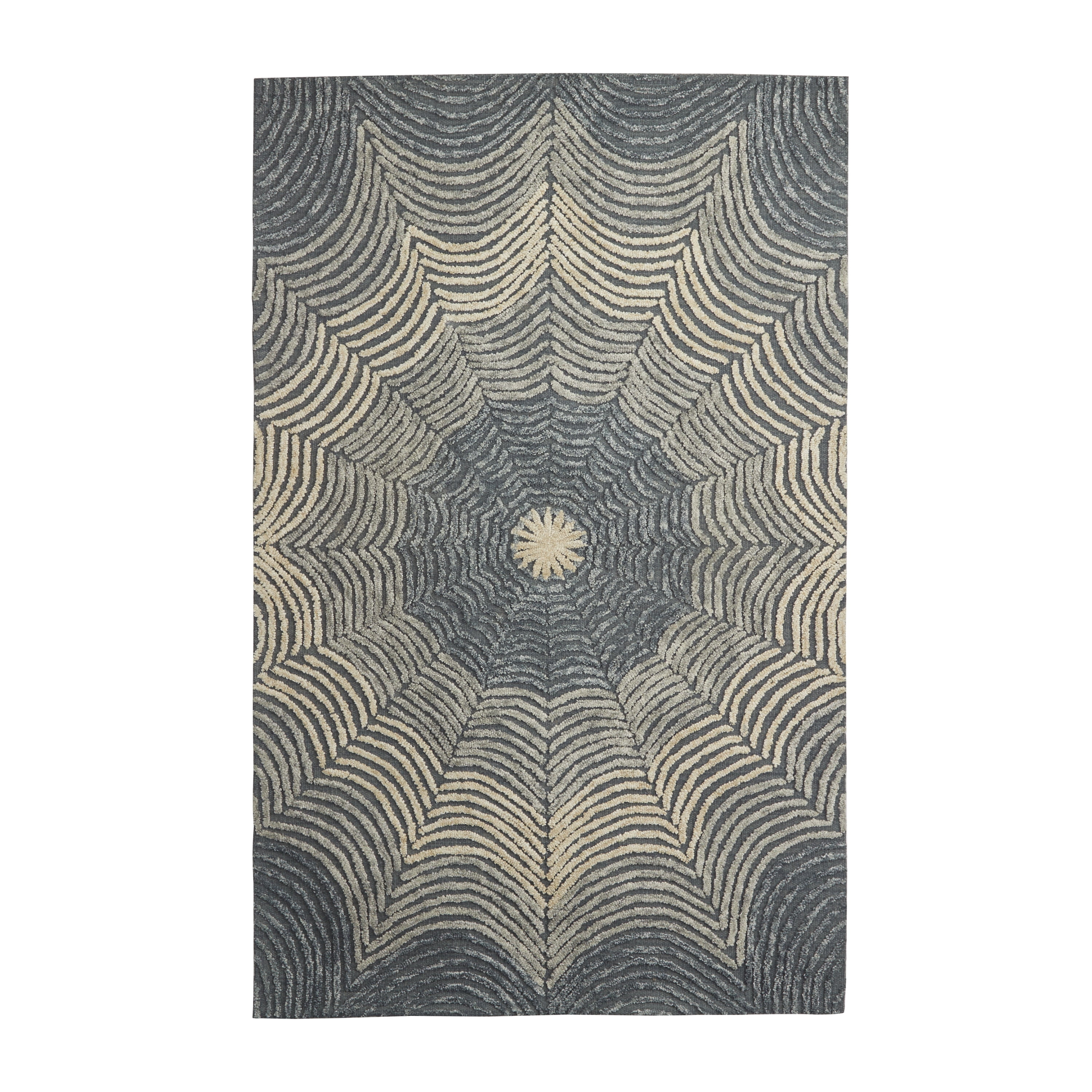 DecMode Living room Rectangle Geometric Contemporary Area Rug, Light Gray, 8' x 10', 1 - Piece