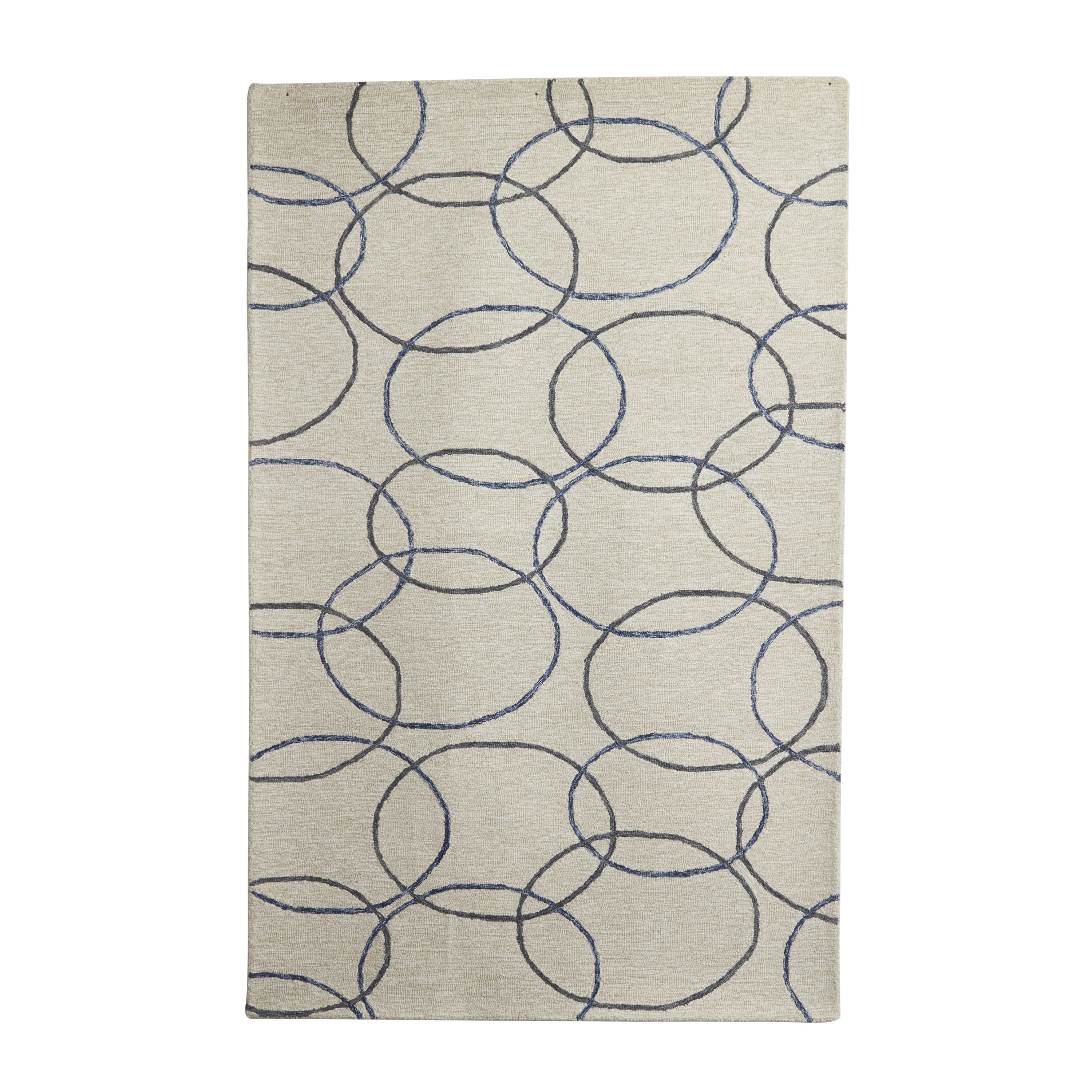 DecMode Living room Rectangle Geometric Modern Area Rug, Cream, 8' x 10', 1 - Piece