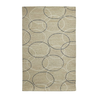 DecMode Living room Rectangle Geometric Modern Area Rug, Grey, 6' x 9', 1 - Piece