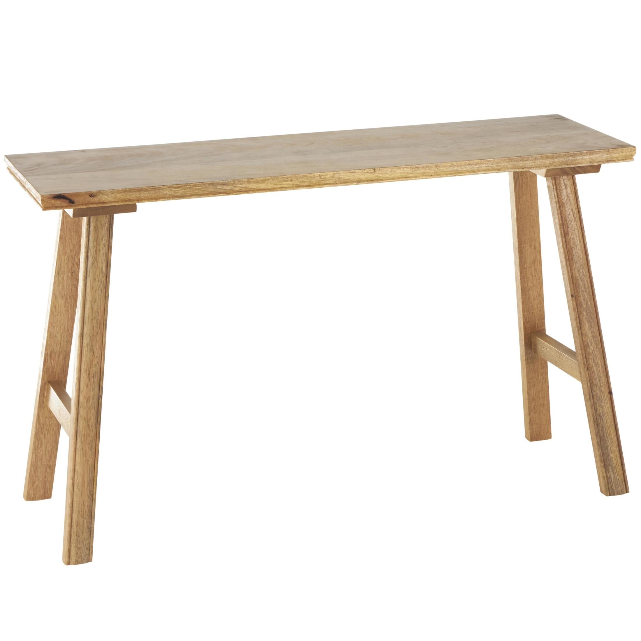 DecMode Mango Wood Handmade Traditional Bench, Brown