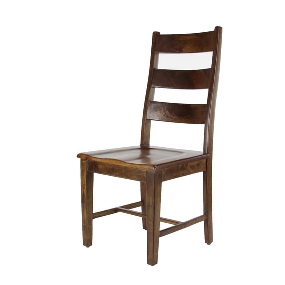 DecMode Mango Wood Ladder Back Dining Chair, Brown