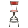thumbnail image 1 of DecMode Metal Bar Stool with Backrest, Red, 1 of 13