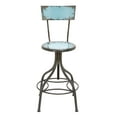 thumbnail image 1 of DecMode Metal Bar Stool with Backrest, Teal, 1 of 15
