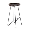 thumbnail image 1 of DecMode Wood Bar Stool with Wood Seat, Brown, 1 of 14