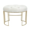 thumbnail image 1 of DecMode Metal Bench with Velvet Seat, Gold, 1 of 11