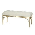 thumbnail image 1 of DecMode Metal Bench with Velvet Seat, White, 1 of 9