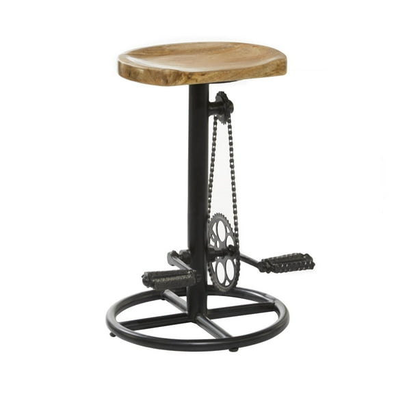 DecMode Metal Bike Counter Stool with Pedals, Brown