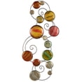 thumbnail image 1 of DecMode Metal Contemporary Abstract Multi Colored Round Plates with Spiral Scrolled Wires, 17"W x 41"H, 1 of 16