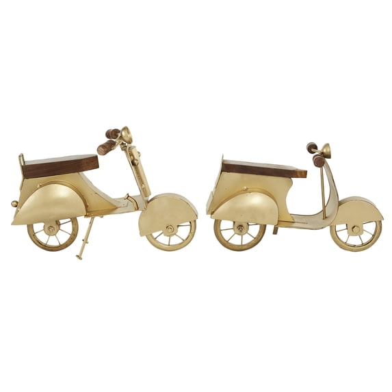 DecMode Metal Contemporary Sculpture, Gold 2 - Pieces