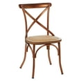 thumbnail image 1 of DecMode Metal Dining Chair with Brown Rattan Seat, Set of 2, Copper, 1 of 9