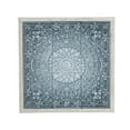 thumbnail image 1 of DecMode Metal Farmhouse Carved / Scrollwork Detailed Floral Wall Decor 33"W x 34"H, Washed Blue / Turqoise Finish with White Wooden Frame, 1 of 13