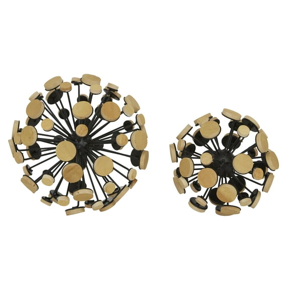 DecMode Metal Modern Abstract Sculpture, Brown 2 - Pieces