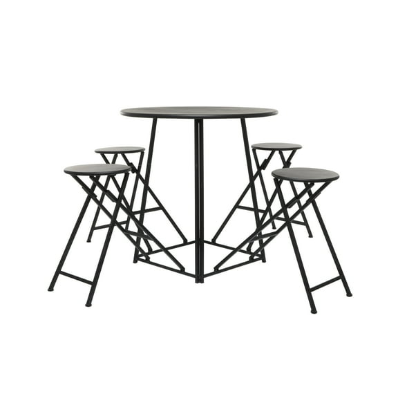 DecMode Metal Rustic Dining Table, Black, 72"W, 36"H